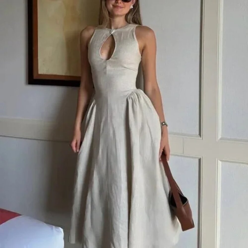 Dianara Keyhole linen dress - S never worn
